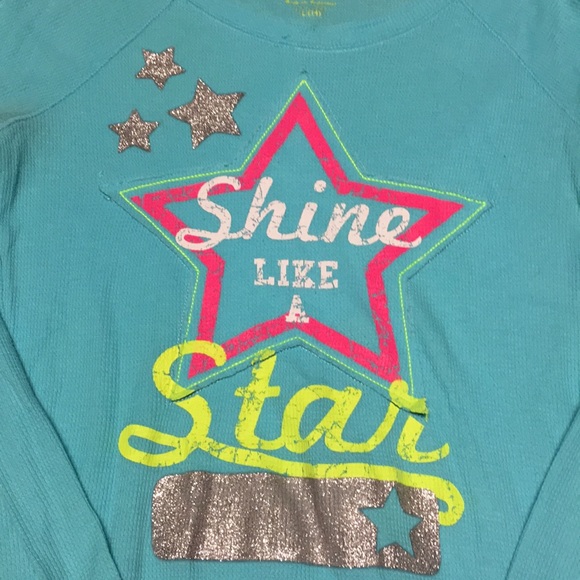 top size 14 girls Shine like a Star long sleeve shirt - Picture 2 of 6